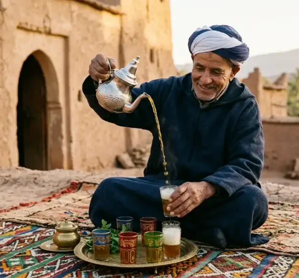 Tradition thé nomade berbère désert Zagora Maroc